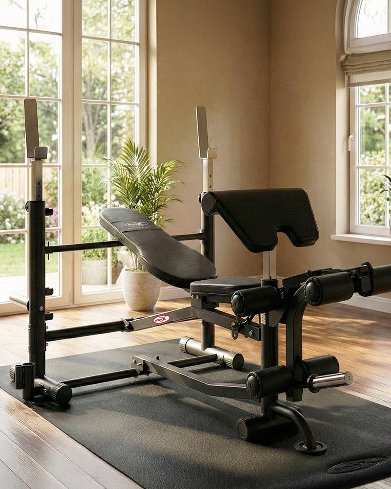 바디엑스 옵티마 멀티 펑션 벤치프레스 BK-3011 (디클라인,인클라인,플랫,암컬,레그,봉거치)