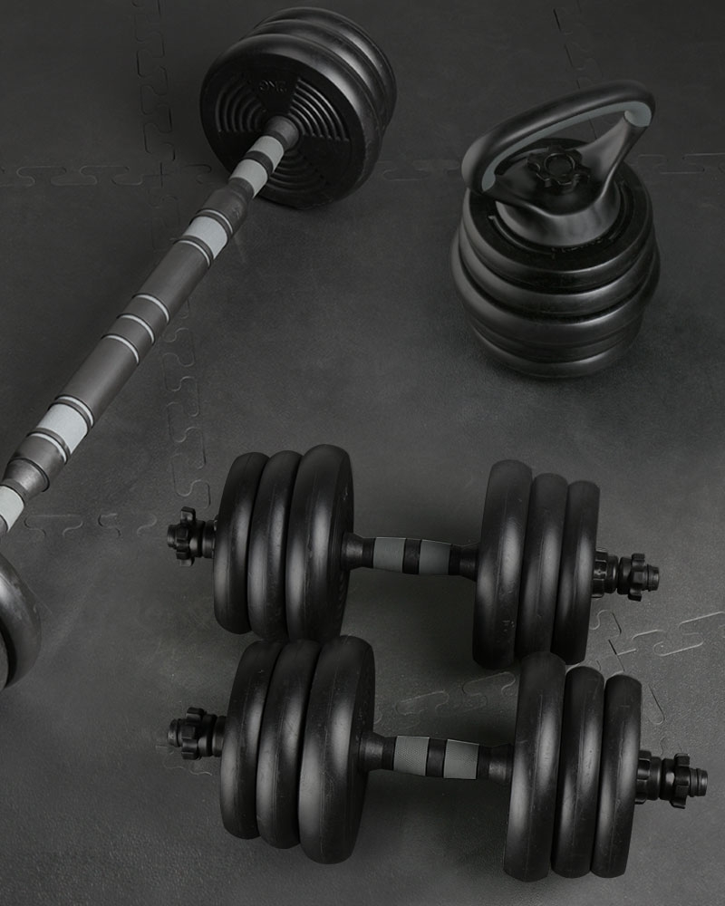 바디엑스 조립식 무게조절 덤벨 바벨 아령 케틀벨 20kg 3종 세트