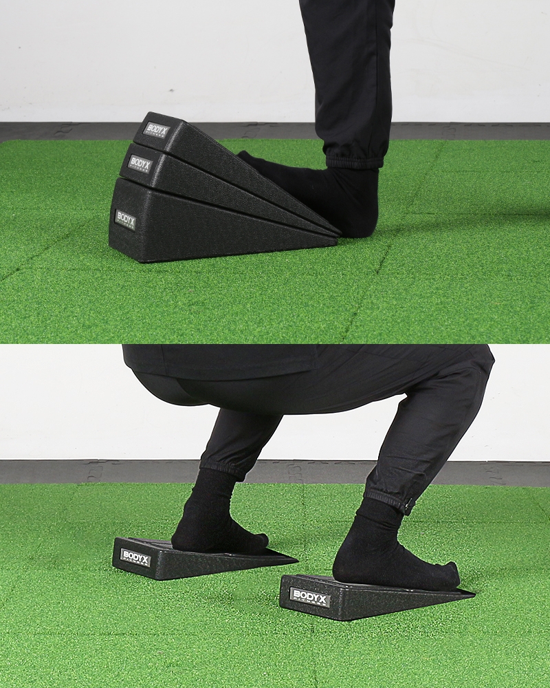 바디엑스 스쿼트발판 슬랜트보드 종아리스트레칭보드 발목경사대 헬스발판 카프레이즈