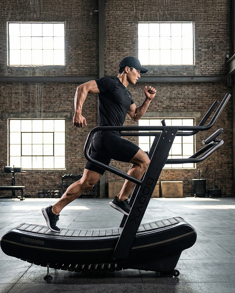 바디엑스 무동력 런닝머신 프리런8900 저항강도조절 커브트 트레드밀